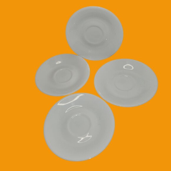 Set of 4 White Corelle Teacup Saucers - Picture 1 of 2